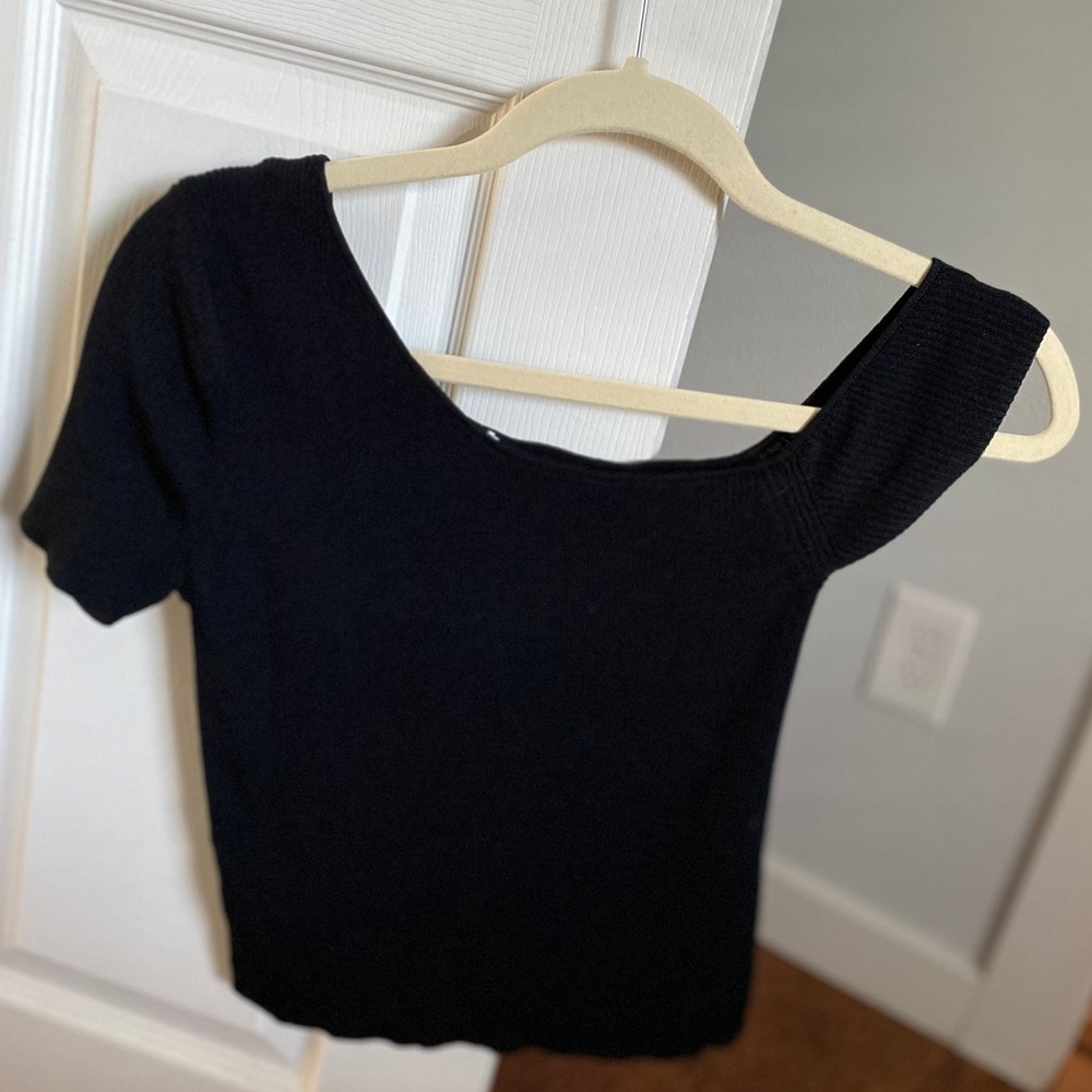 Zara Knit Ribbed Asymmetrical Top
